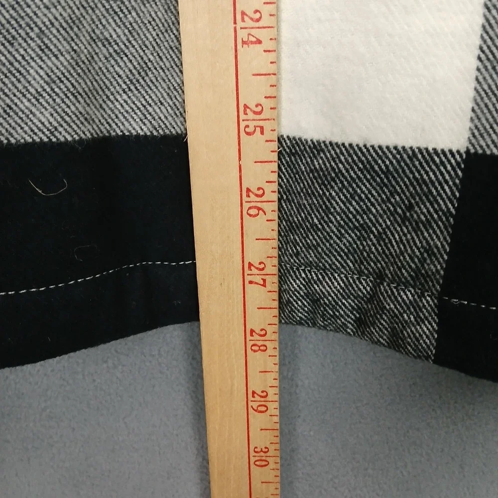 Zanerobe‎ Hike Shacket Mens Large Black White Plaid Flannel Cotton Snap Front